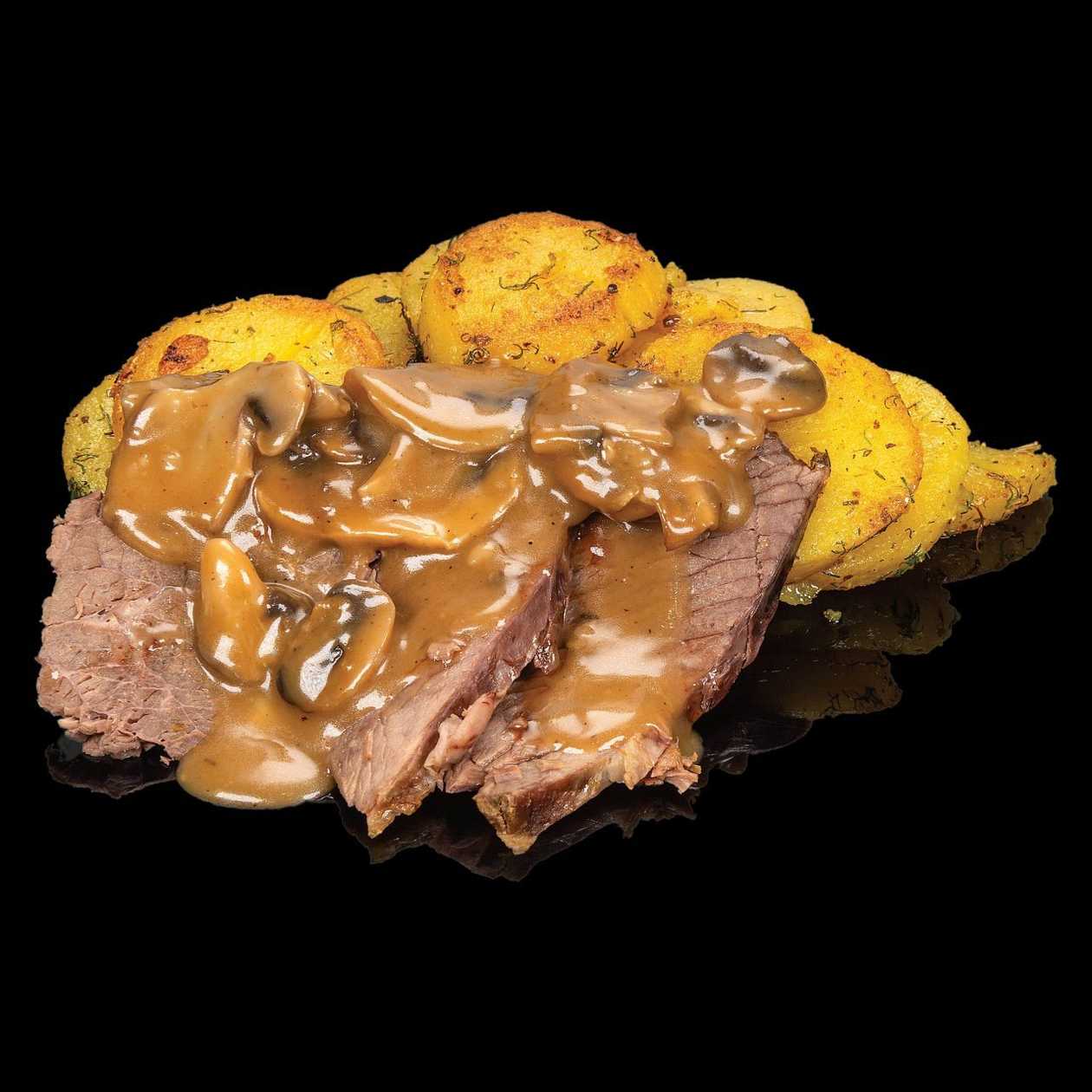 Телешки карета с диви гъби и ароматни картофи