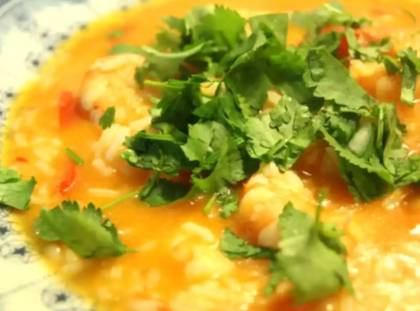 Prawn Rice with Cilantro