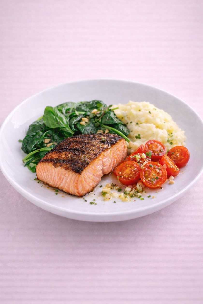 77. 200g Salmone di Spinaci
