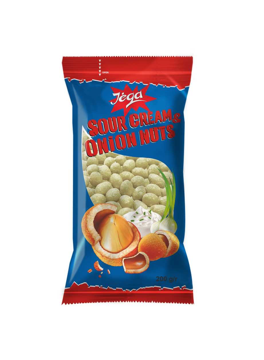 JĖGA žemės riešutai luobelėje su grietinėlės ir svogūnų skonio, 200g