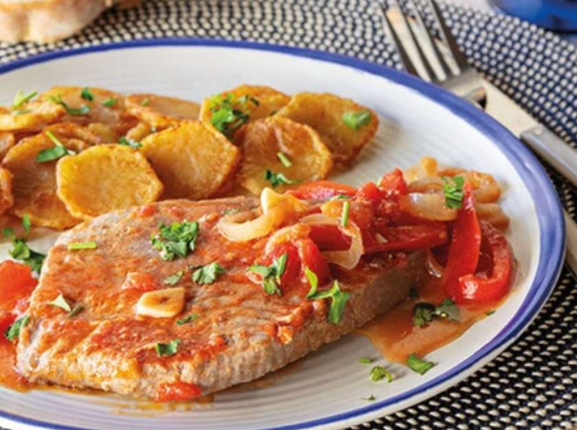 Tuna Steak with Sautéed Sweet Potato