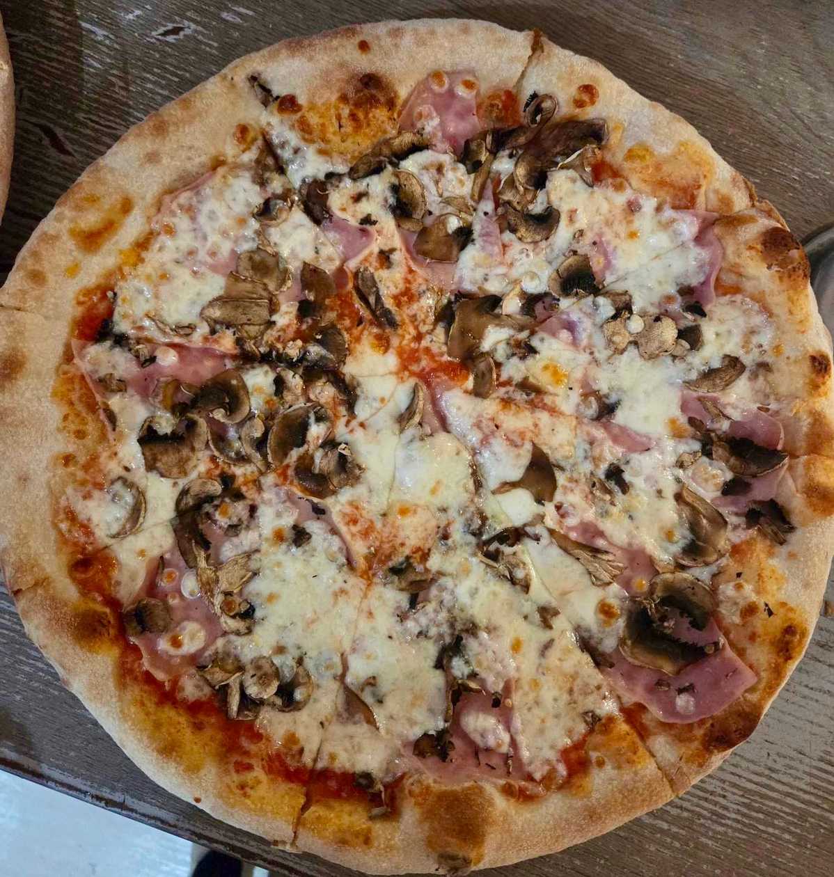 Prosciutto and Mushroom Pizza