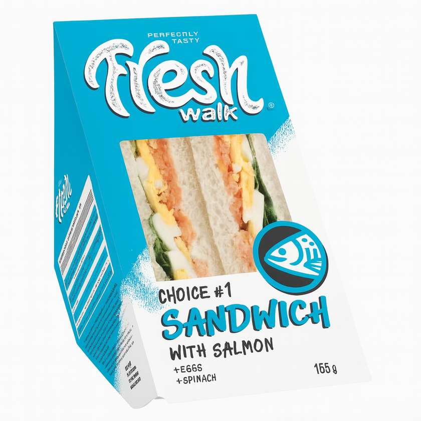 Triangle sandwich with smoked salmon and eggs 165g