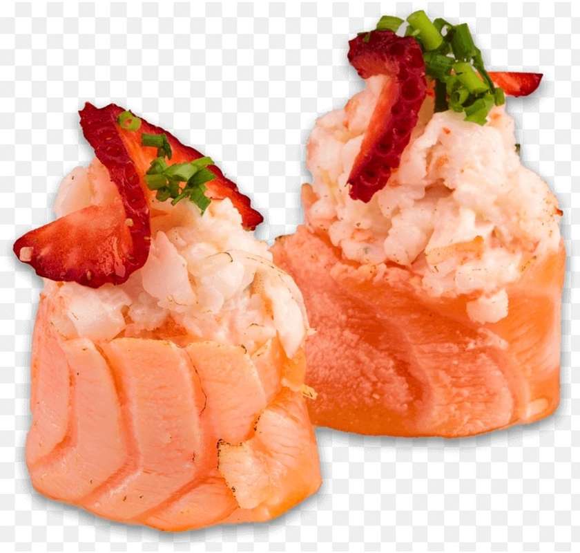 gunkan fried salmon ( 2 units )