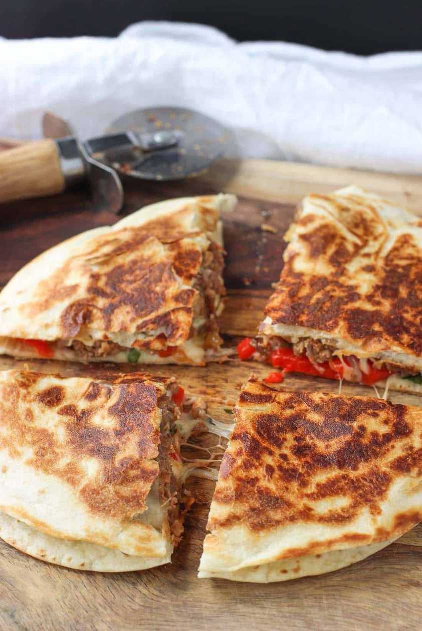Sausage quesadilla