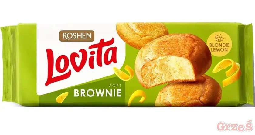 Sausainiai ROSHEN LOVITA BLONDIE BROWNIE, citrinos skonio, 152 g