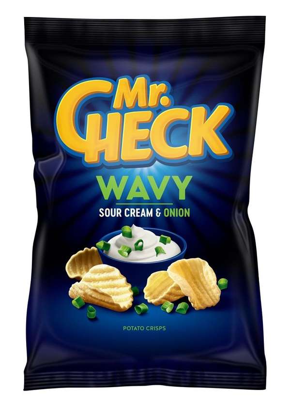 Bulvių traškučiai Mr. Check grietinės ir svogūnų skonio 90g