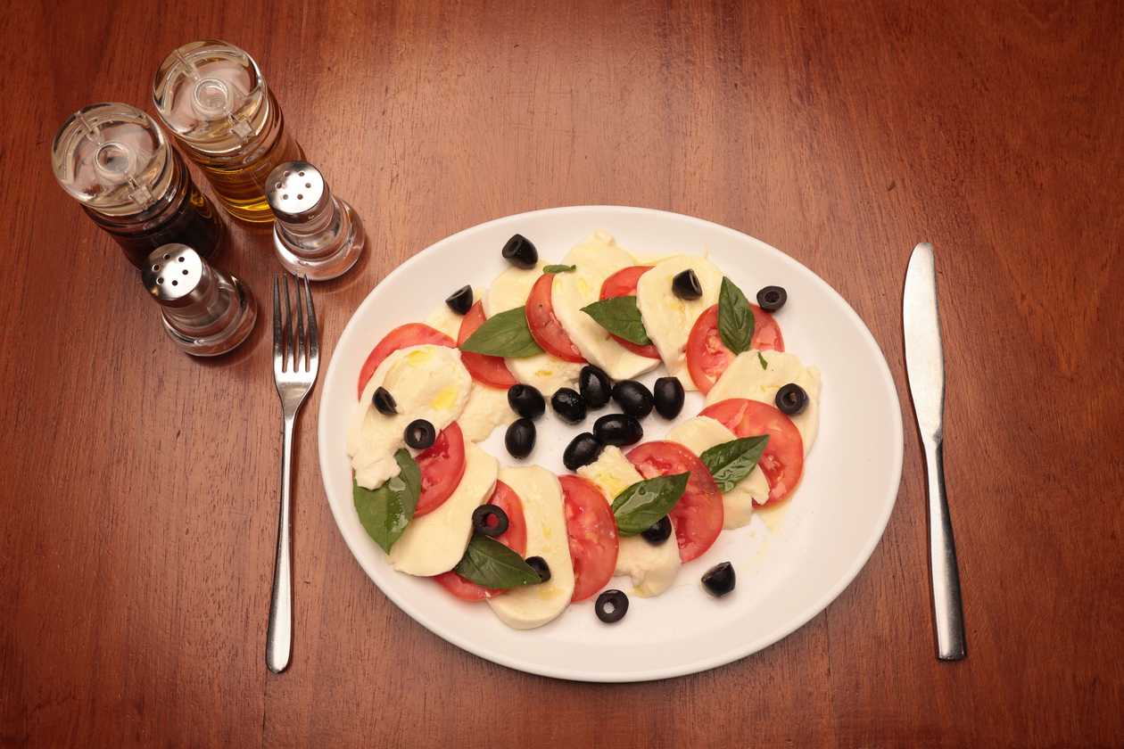 Mozzarella Caprese with Olives