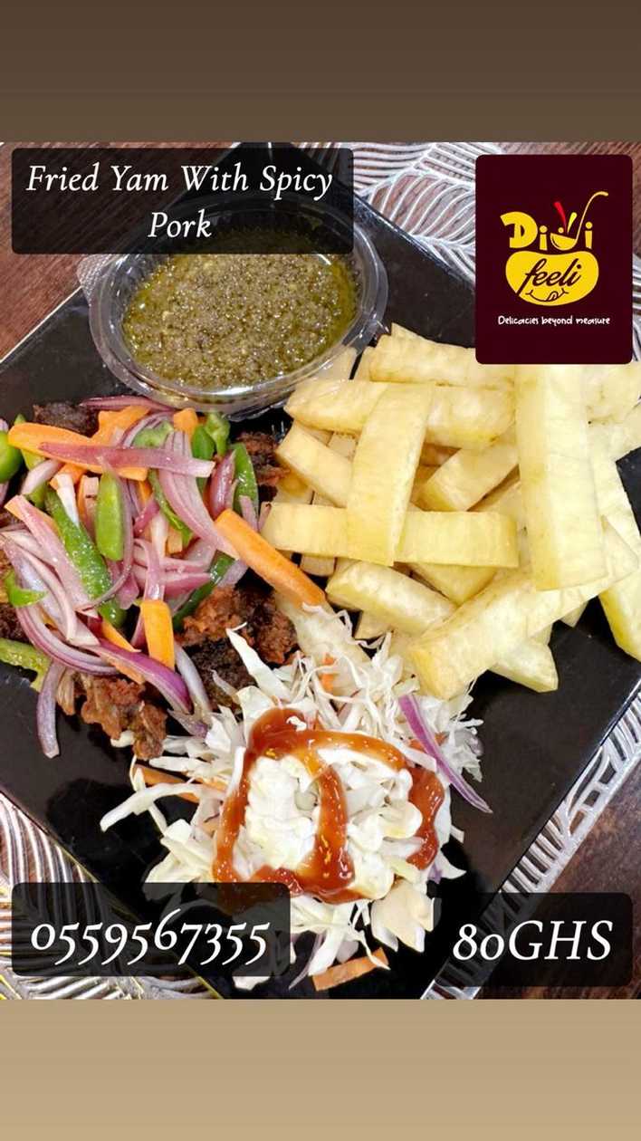Fried yam with pork