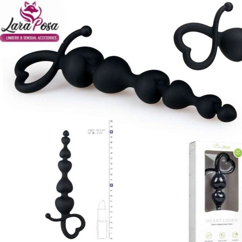 Contas Anais Pretas com Alça de Coração