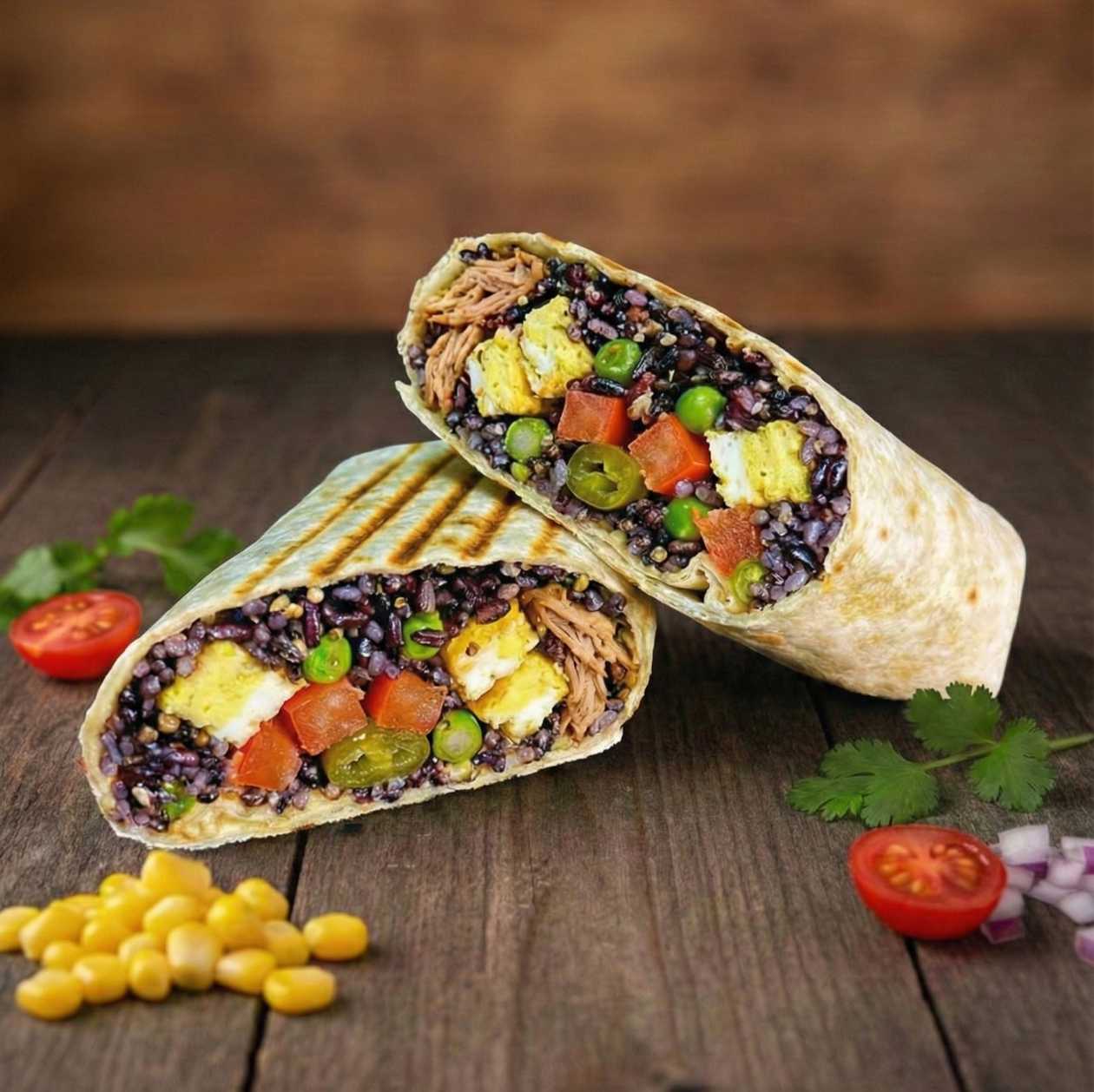 Mexican Chicken Fried Rice Burrito