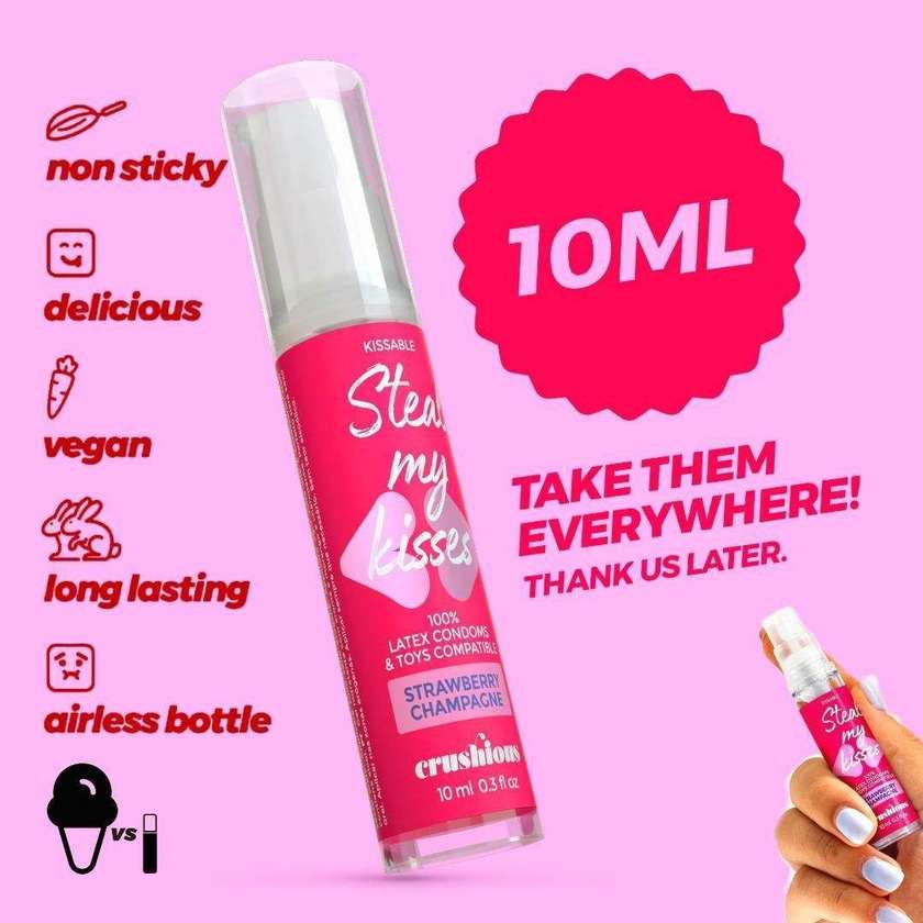 Gel Lubrificante Steal My Kisses Sabor Champanhe Morango