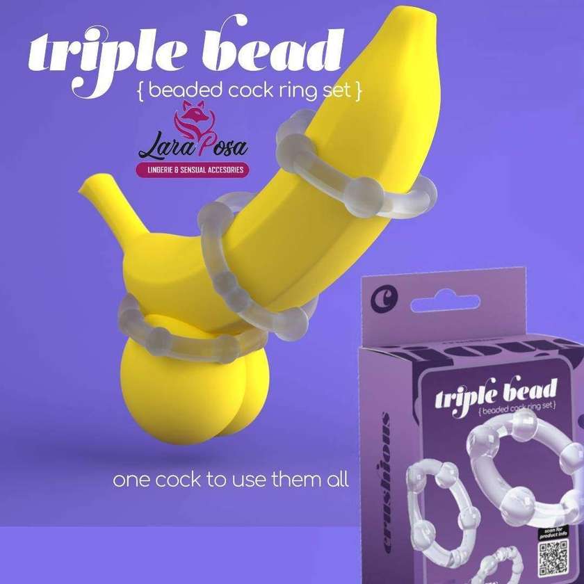 Set de Anéis Penianos Triple Bead Transparentes