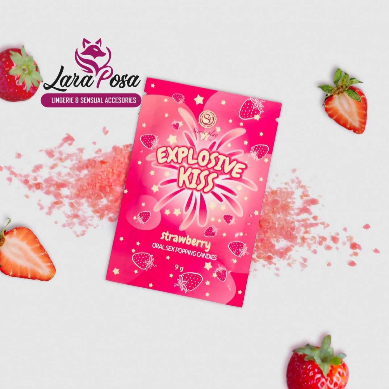 Rebuçados de Estalidos Explosive Kiss Morango