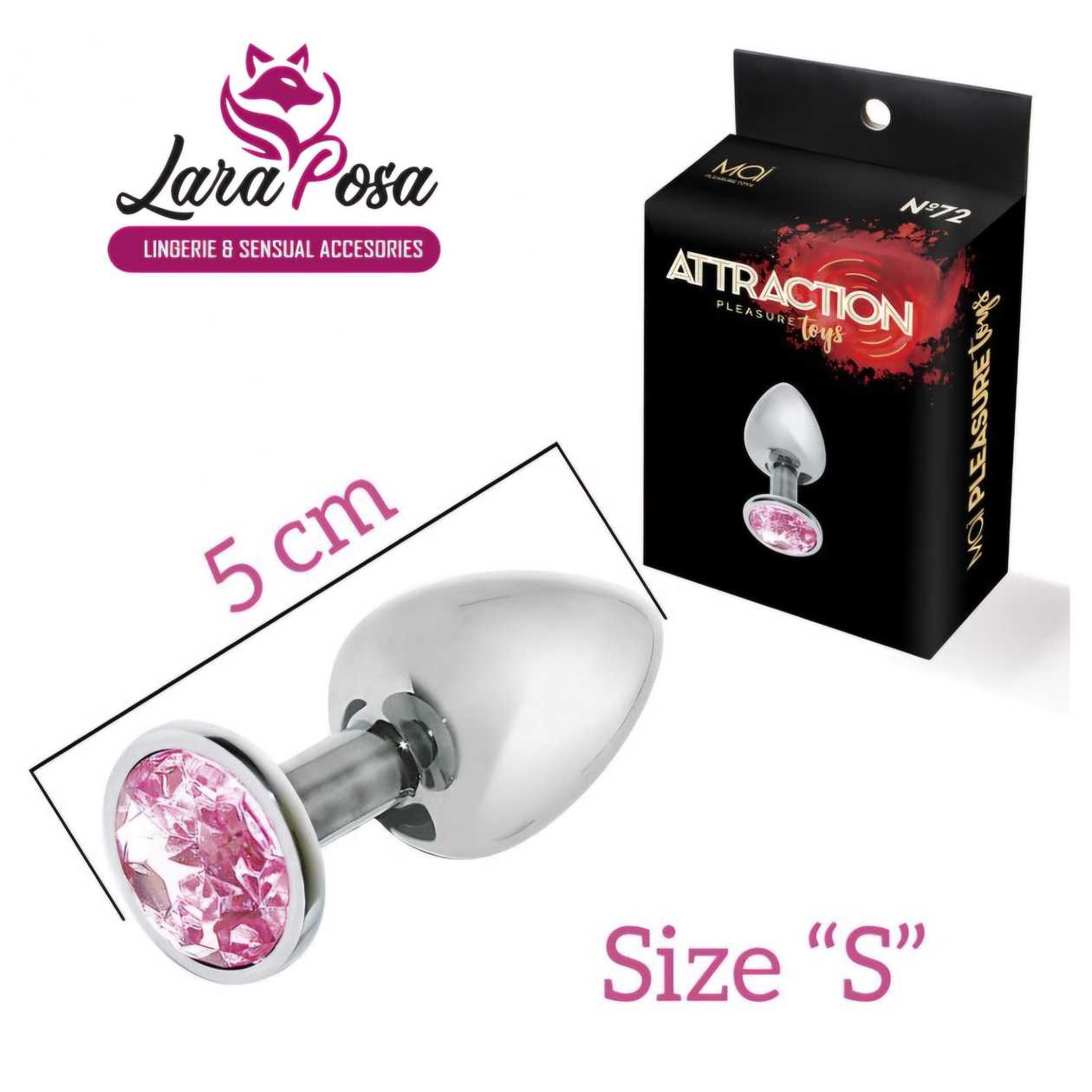 Plug de Metal com Pedra Rosa S