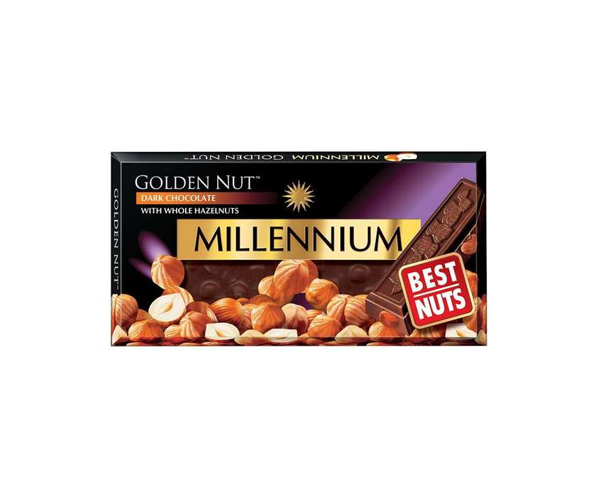Millenium Gold Black Chocolate with Nuts 100g