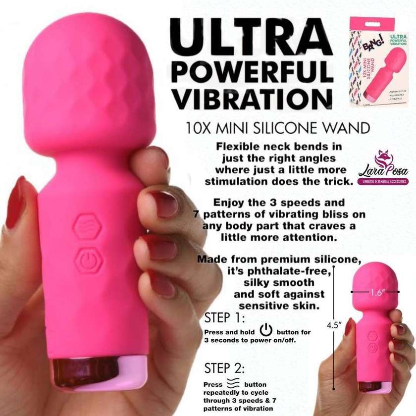 Mini Rechargeable Pink Silicone Wand Massager