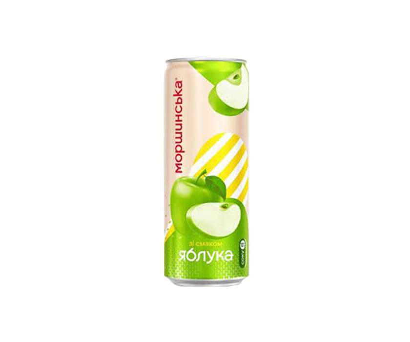 Morshynska Apple Lemonade, low/medium carbonation, 0.33L, can