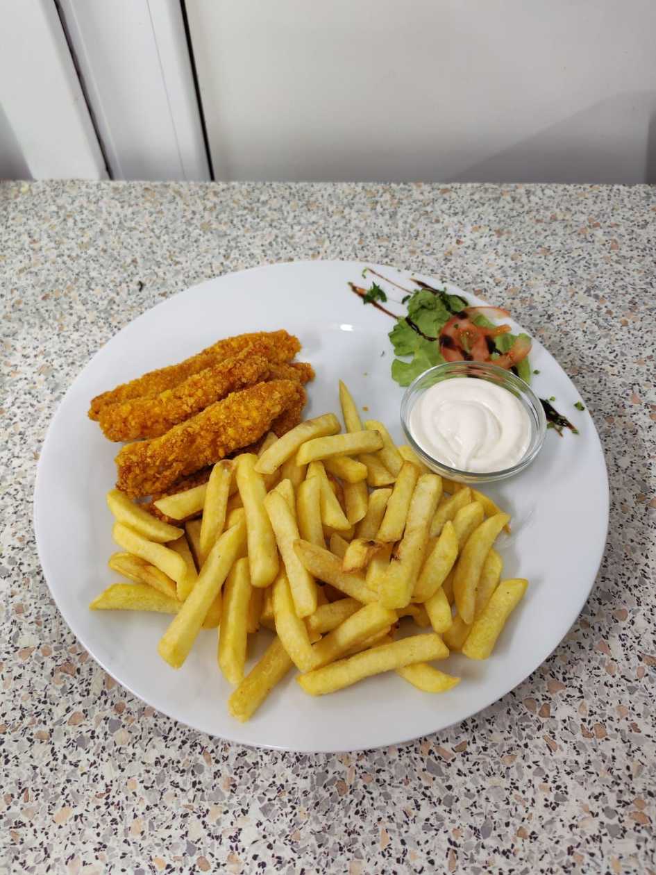 Chicken fingers with French fries