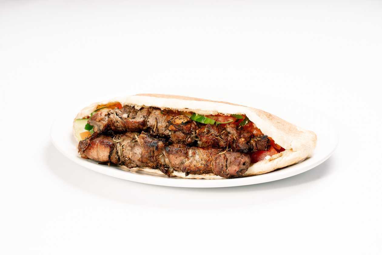 Lamb Souvlaki Cypriot Pita