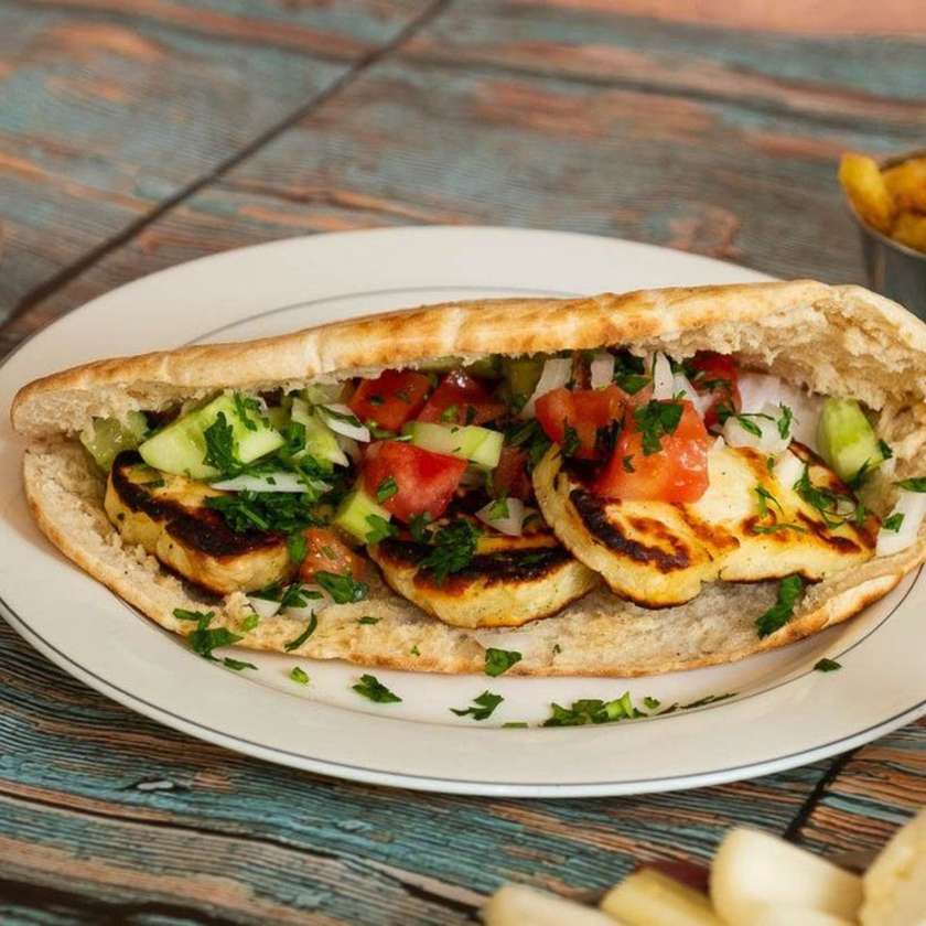 Halloumi In Cypriot Pita