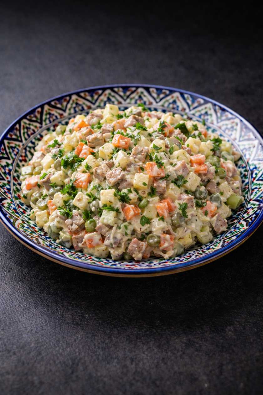 Olivier salát (s hovězím masem)