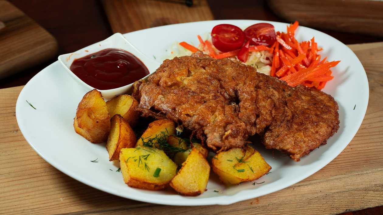 Chicken chop with side dish