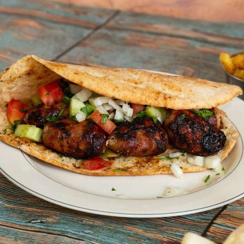 Sheftalia In Cypriot Pita