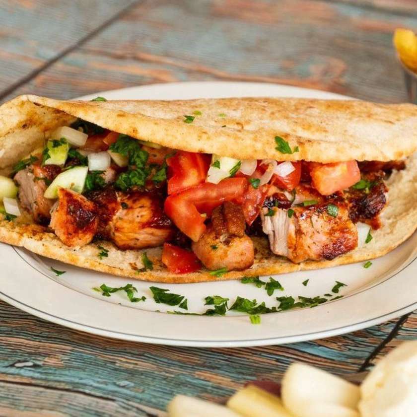 Pork Souvlaki In Cypriot Pita
