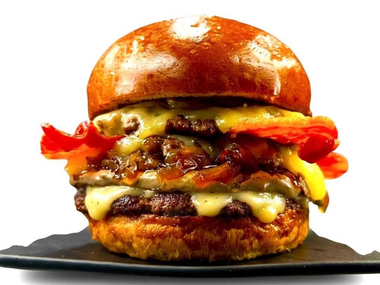 Single Black Smash Burger