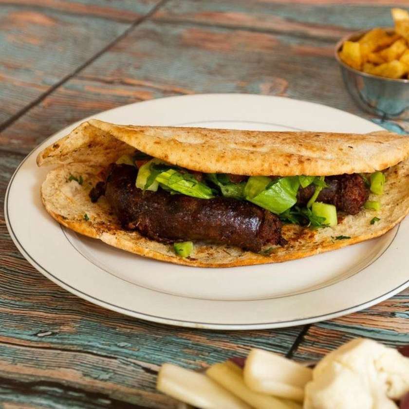 Pastourmas In Cypriot Pita