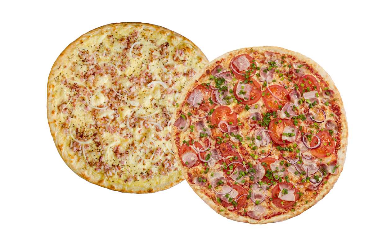🔥 Bacon pizza 30cm + Bacon bun pizza 30cm