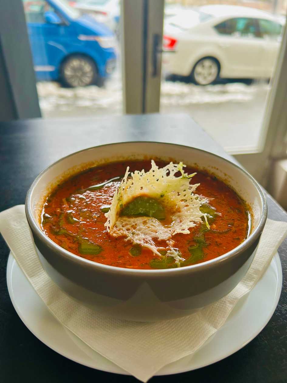 Tomato soup with Parmesan