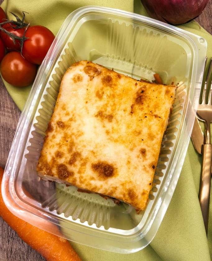 Lasanha integral de frango e cenoura