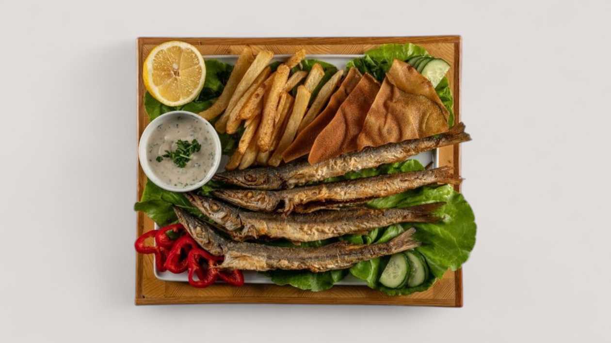Platter with Malifa and french fries