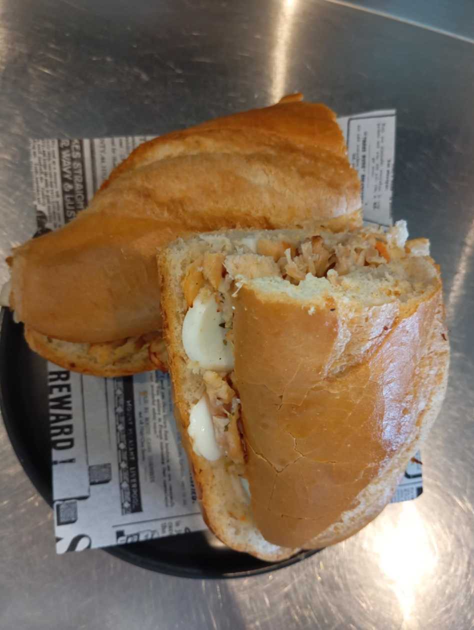 Baguette Chicken Strips, Coleslaw & Boiled Egg