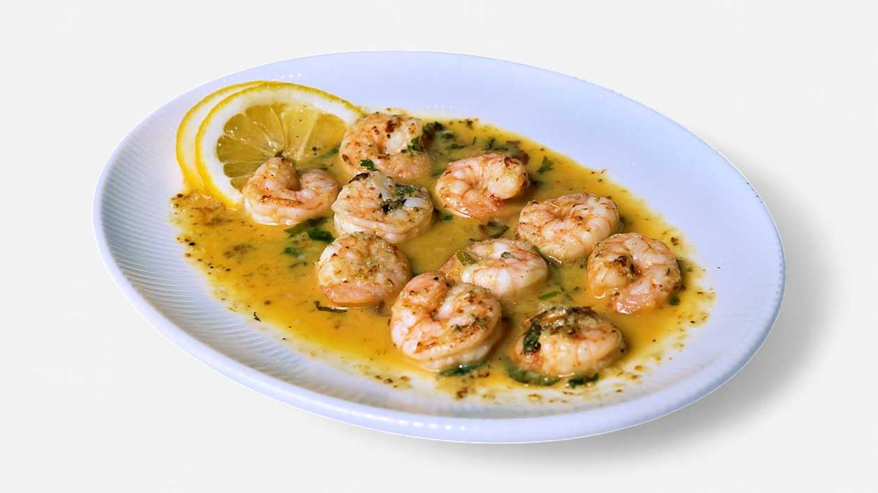 Shrimps with lemon sauce