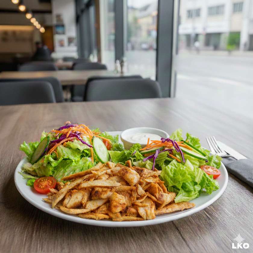 Kurací kebab tanier so šalátom