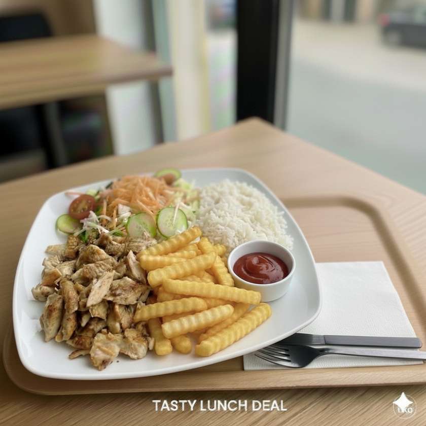 Kurací kebab tanier