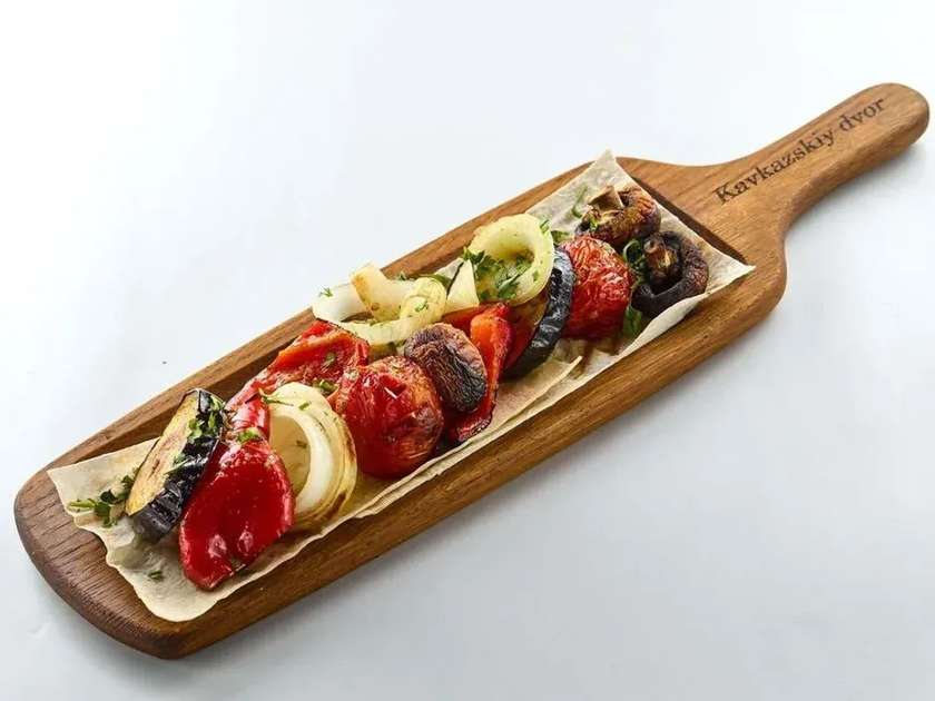 Charcoal-grilled vegetables