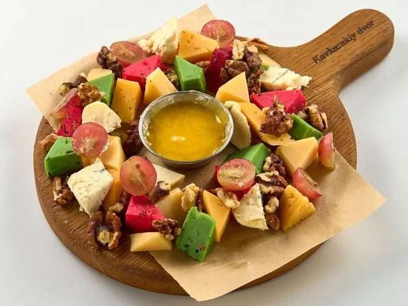 Caucasian cheese set with spices
