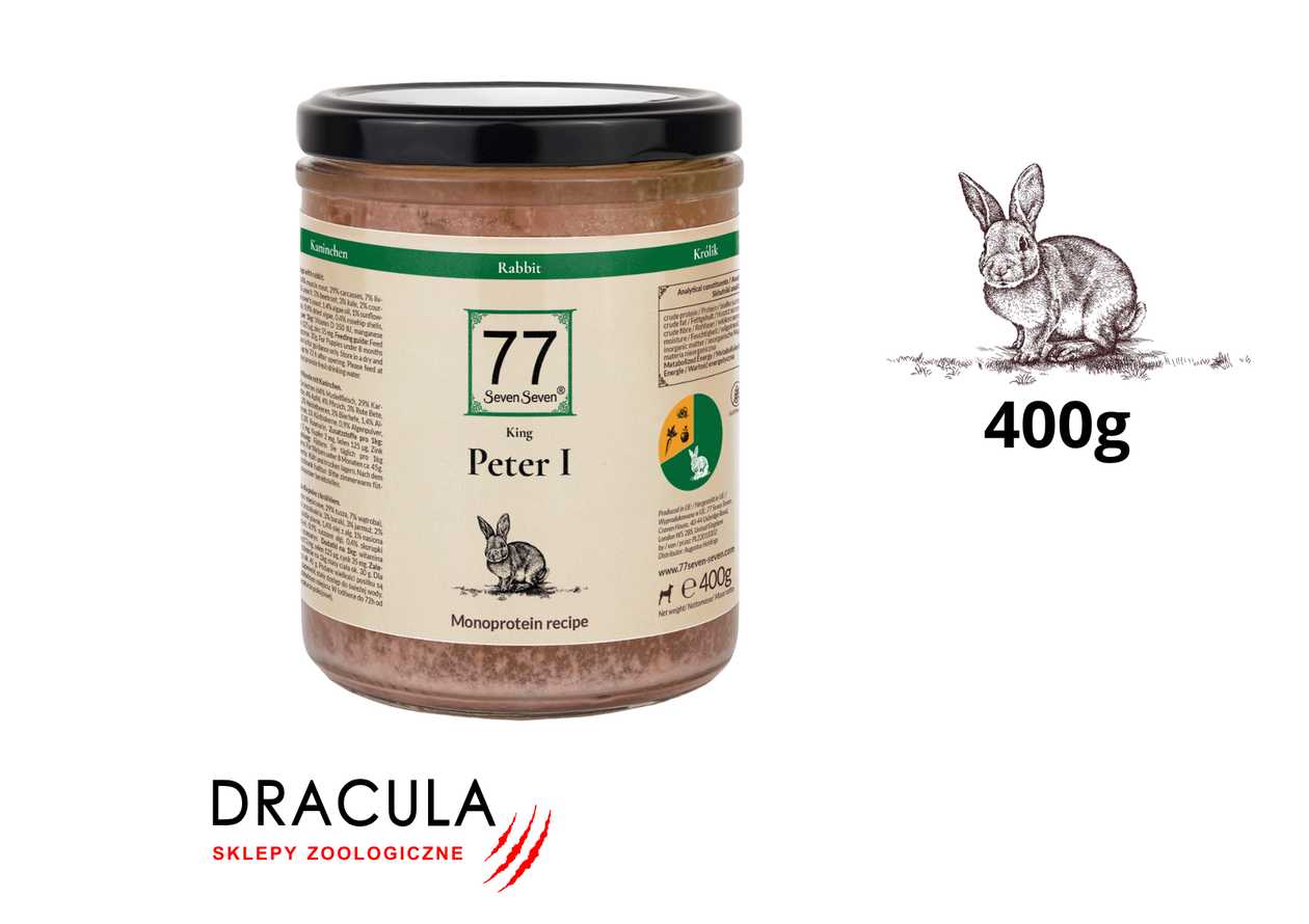 NEW 77 Petfood Peter I with rabbit 400g