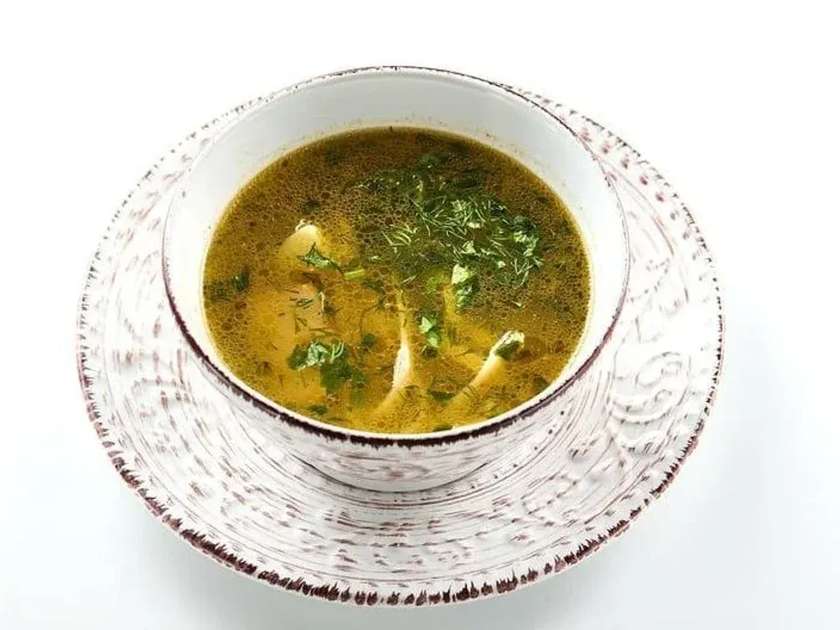 Chicken Broth with Homemade Noodles