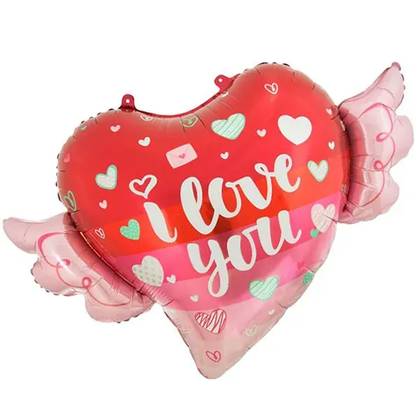 Foil Balloon - Heart FLYING LOVE