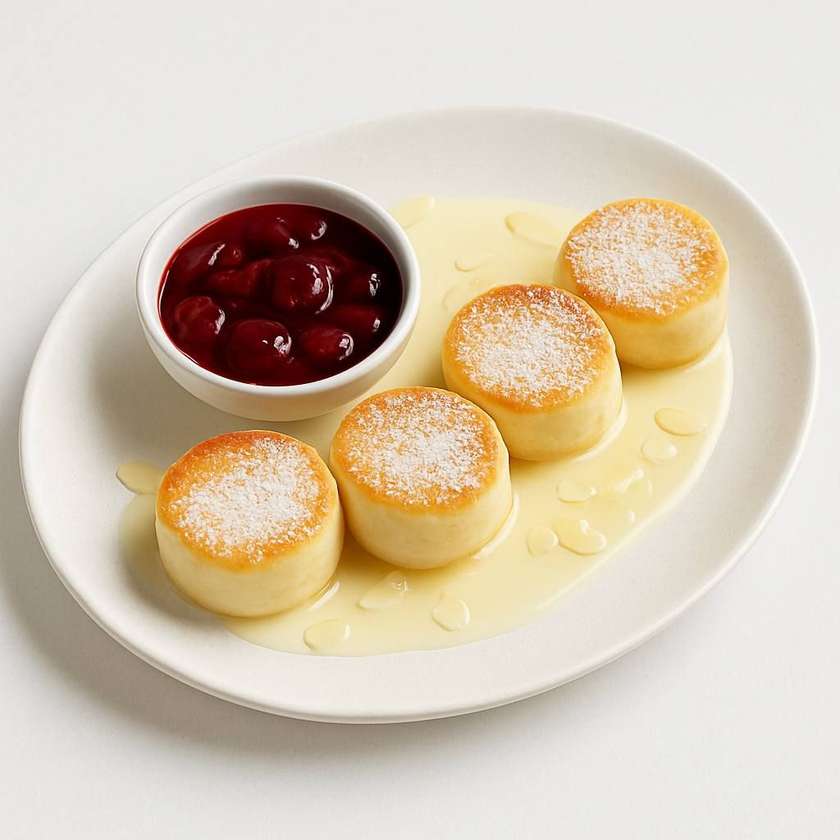 Syrniki with cherry