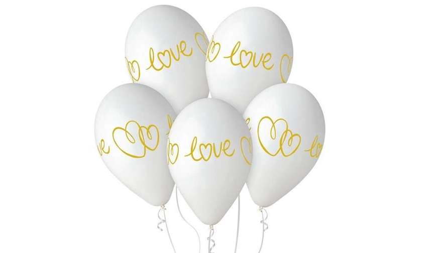WHITE LOVE balloon set (5pcs)