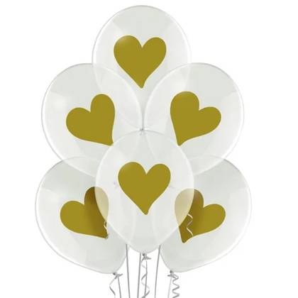 GOLD HEART Balloon Set (6pcs)