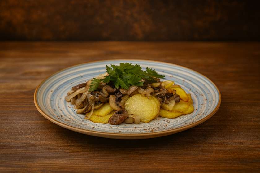 Fried Potatoes with Mushrooms