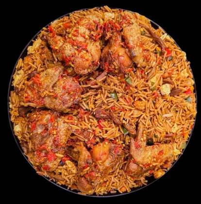 Jollof Rice with 5pcs wings