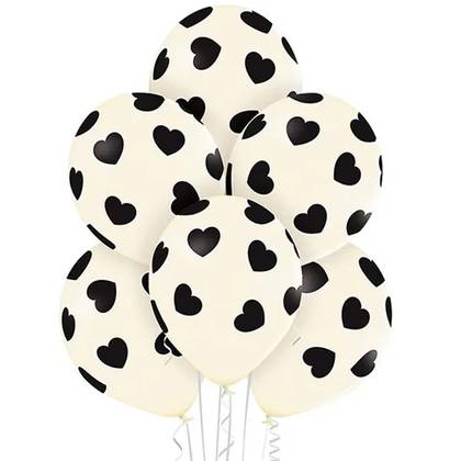 BLACK HEARTS Balloon Set (6 pcs)